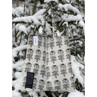 ราคา กระเป๋า Marimekko Totebag - กุหลาบสีดำ พื้นขาว ป้ายดำ ของแท้ (4113747157)