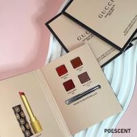 ราคา ลิปสติก Gucci Rouge Beaute Brillant | Glow & Care Lip Color ขนาดทดลอง 4 เฉดสี x 0.3g (24811809007)