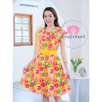 ราคา ชุดย้อนยุคชุดย้อนยุควนิดาชุดวนิด ชุดทองกวาว (21062615313)