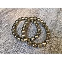ราคา กำไลข้อมือ ไพไรท์ หรือหินนางกวัก กวักเงินกวักทอง **รุ่นนี้สวยมาก** (1 เส้น) (8178231738)