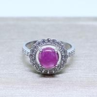 ราคา Tiffjewelry แหวนทับทิมล้อมเพชร (2977843716)