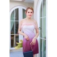 ราคา PACHARA BRAND Detail: เดรสสั้นเกาะอกไล่สีทูโทน ช่วงอกแต่งขนนกสีชมพูนู้ด ช่วงเอวเข้ารูปสวย (19308822616)