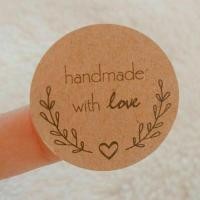 ราคา สติ๊กเกอร์ handmade with love สีกระดาษคร๊าฟ (4647525216)