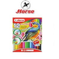 ราคา HORSE (ตราม้า) สีไม้ ดินสอสีไม้ แท่งสั้น พร้อมกบเหลา ตราม้า 12 สี H-500 จำนวน 1 กล่ิง (1674269605)