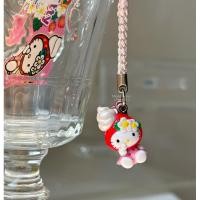 ราคา Hello Kitty Phone Strap, Ice-cream strawberry Sanrio 2009 สายห้อยมือถือ พวงกุญแจคิตตี้ (23825965218)