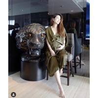 ราคา เดรสคลุมท้องและให้นม แบรนด์ White Poppy รุ่น BRIE สี Olive (11569465985)