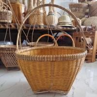 ราคา ตระกร้าสานไม้ไผ่ขอบถักเปียหวายใหญ่ (9379621664)