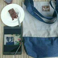 ราคา Gray - Navy TWO TONE tote bag (1688444)