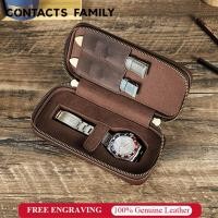 ราคา CONTACT'S FAMILY Retro Crazy Horse หนังนาฬิกาเดี ่ ยว 2 สายนาฬิกาช ่ อง Organizer แบบพกพา Vintage Casket กระเป ๋ าซิป (25426733771)