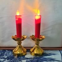 ราคา เชิงเทียน เทียนใส่ถ่าน หลอด LED ใส่ถ่าน สีขาว เหลือง แดง ราคาต่อ1คู่ พร้อมส่ง (10408693626)