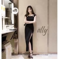 ราคา ฟรี EMS ชุดเดรสยาว งานป้าย Lady Ribbon Thailand เสื้อผ้าแฟชั่นผู้หญิง Dress size M สีดำ พร้อมส่งสวยเหมือนแบบ (1081824331)