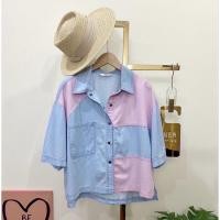 ราคา LK#เสื้อยีนส์#ครอปยีนส์#เสื้อยีนส์สีทูโทน (20023160632)