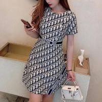 ราคา DIOR แขนสั้น เนื้ออย่างดี มีลายทั่วตัว แต่งซิปหลัง (2500343753)