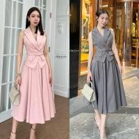 ราคา CHARISSA KLOSET Set3ชิ้นเสื้อ+เข็มขัด+กระโปรงสีเทา ผ้าดีมากกก ใส่ออกมาสวยผู้ดีสุด รหัส 90060 (15099887112)
