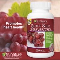 ราคา [Exp. 02/2020- 150 เม็ด] Trunature Grape Seed & Resveratrol รุ่น Timed-Release สารสกัดจากเมล็ดองุ่น ลดปัญหาฝ้า กระ (7311311901)
