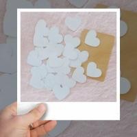 ราคา (100 ดวง - สีขาว) กระดาษรูปหัวใจ การ์ดหัวใจ หัวใจกระดาษ ขนาด 5 ซม. (19676683335)