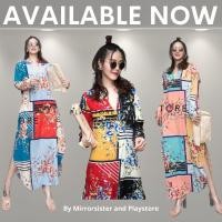 ราคา ป้าย MiRRoRSiSTER เดรสยาวคอจีน แขนยาว ปริ้นซ์ลายดอก (10405217429)