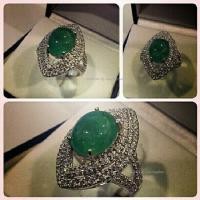 ราคา แหวนมรกตแท้ ตัวเรือนเงินแท้ 92.5 ชุปทองคำขาว (1454552744)