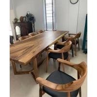 ราคา ชุดโต๊ะไม้จามจุรีแผ่นเดียวพร้อมเก้าอี้8ตัว (24317744172)