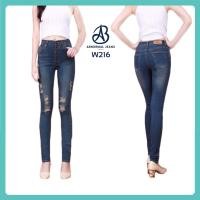 ราคา กางเกงยีนส์ยืดเอวสูง 9 ส่วน ABnormal Jeans - W214 ทรงสกินนี่ ผ้ายีนส์ยืด เก็บทรงสวย ซิปอย่างดี Thailand Product (6302068417)