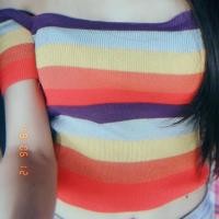 ราคา เสื้อปาดไหล่สีรุ้งมือสอง (2424734260)