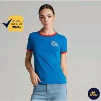 ราคา เสื้อใหม่ มือ 1 !! เสื้อยืดสีฟ้าพิมพ์ลายหน้า หลัง ยี่ห้อ MC JEANS แท้ (21685226982)