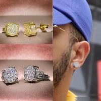 ราคา ต่างหู สเตนเลส ประดับเพทาย เพชร สไตล์ฮิปฮอป พังก์ เครื่องประดับแฟชั่น สําหรับผู้ชาย 2 ชิ้น 1 ชุด (22472232672)