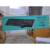 ราคา ชุดคีย์บอร์ดเมาส์ไร้สาย Keyboard Mouse Wireless 2.4GHz(สีดำ)104 keys +11 multimedia function keys. (16194525357)
