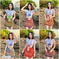 ราคา BS4042 เซตลายไทย เสื้อยืดพร้อมผ้าถุงแบบไทยๆ เป็นกระโปรงกางเกง (24670108732)