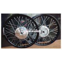 ราคา ชุดล้อดำขอบเรียบ 1.40x17 พร้อมดุมกระจกเงา ตั้งศูนย์ให้พน้อมใส่ W100-110 ดรัมหน้า,Dream ทุกรุ่น (9801924370)