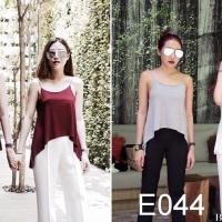 ราคา สายเดี่ยวหน้าสั้นหลังยาว ผ้าเรย่อน นิ่ม ยืด ใส่สบาย (109441344)