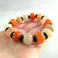 ราคา JADE หยกน้ำผึ้งแกะสลัก โทนหลากสี แบบมีตัวคั่น ขนาด 10 มม. หยกพม่าแท้ by siamonlineshop (6831729910)