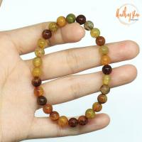 ราคา Aomthong กำไลหิน เกล็ดมังกร สีส้ม Crackle Agate ขนาด 6 มม. แต่งสี หินมงคล หินสีส้ม หินสี กำไลหินนำโชค (3453797799)