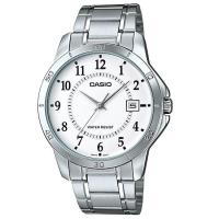ราคา Casio นาฬิกาข้อมือชาย สายสแตนเลส หน้าปัดขาว มีวันที่ รุ่น MTP-V004D-7BUDF (385784702)