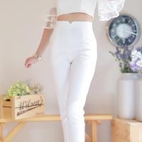 ราคา กางเกงผ้าฮานาโกะ ทรงเดฟ เอววี สีขาว (1111214832)