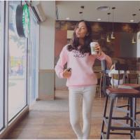 ราคา เสื้อsweaterแขนยาวสีชมพู (7606116646)
