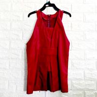 ราคา เสื้อกล้าม แขนกุด ผ่าหน้า คอวี ซิปหลัง ผ้าฮานาโกะ ผ้าหนา 2 ชั้น สีแดง ทรงสวยมาก ผ้าดี เรียบหรูมาก เกาหลีสุดๆ ทรงสวย (25922132883)