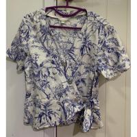 ราคา เสื้อลินิน สีฟ้าขาวลายสวย H&M (12262466982)