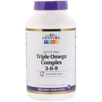 ราคา 21st Century, Triple Omega Complex 3-6-9, 180 Enteric Coated Softgels (5702838364)
