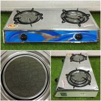 ราคา เตาแก๊สตั้งโต๊ะ เตากล่องคู่หน้าสเตนเลส หัวเตาอินฟาเรดคู่ ลักกี้เฟรม AT-102I (7314563487)