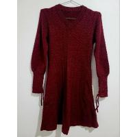 ราคา *ส่งต่อ*เดรสไหมพรมสีแดงเลือดหมู แบรนด์lamignonne (22911101498)