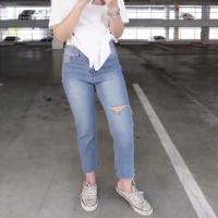 ราคา กางเกงยีนส์ขาดเข่าข้างเดียว (1930887718)