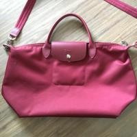 ราคา Longchamp Le Pliage Neo size M สีแดง ruby red มือสอง (670043371)