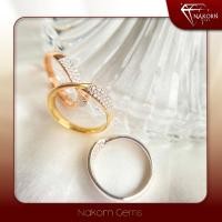 ราคา นคร เจมส์ แหวนเพชร แหวนทองคำแท้18k แหวนเพชรเกลียวฝังเพชร มีใบรับประกันสินค้า (20174563146)