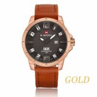 ราคา naviforce watch แท้ นาฬิกาข้อมือชาย สายหนังสีน้ำตาล รุ่น NF9061-ROS (293600112)