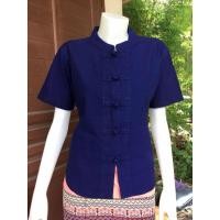 ราคา เสื้อม่อฮ่อมคอจีน ผ้าดีไม่บาง แฟชั่น คอจีนกระดุมจีน หญิง ผ้านิ่ม ผ่าหน้า เข้ารูปเล็กน้อย แขนตรง (4256092633)