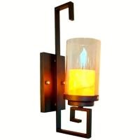 ราคา โคมไฟกิ่งติดผนังภายในแก้วลายหินอ่อนทรงเทียนโคมไฟตกแต่งผนังโคมไฟสไตล์ลอฟโมเดิร์นหลอดขั้วE27(ราคาไม่รวมหลอดไฟ) RS-B328-1BK (9488441783)