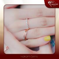 ราคา Nakorn Gems แหวนเพชร แหวนเพชรแท้ แหวนแต่งงาน แหวนเพชรแท้ผู้หญิง แหวนทองคําแท้14K (ทอง58.5%)หนัก 1.4 กรัม ฝังเพชรแท้น้ำ99 (13352234070)
