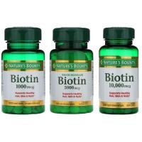ราคา พร้อมส่ง!!! Nature's Bounty, Biotin, 1,000 mcg/5000 mcg/10,000 mcg, (2070730783)