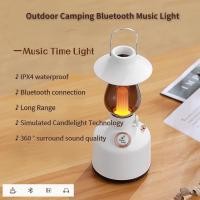 ราคา โคมไฟ LED ลําโพงบลูทูธ เรืองแสง แบบพกพา กันน้ํา สไตล์เรโทร สําหรับตกแต่งห้องนอน ระเบียง ตั้งแคมป์กลางแจ้ง (21190279514)